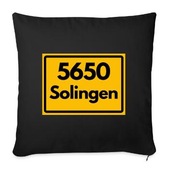 ALTE POSTLEITZAHL PLZ RETRO 5650 SOLINGEN - Sofakissenbezug 45 x 45 cm - Schwarz - Vorne