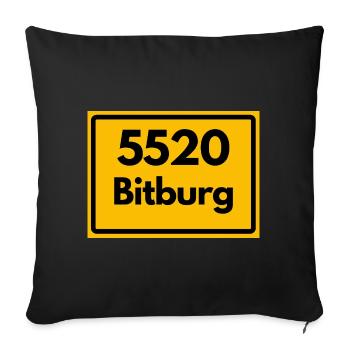 ALTE POSTLEITZAHL PLZ RETRO 5520 BITBURG - Sofakissenbezug 45 x 45 cm - Schwarz - Vorne