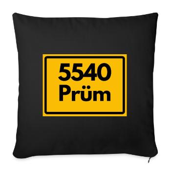 ALTE POSTLEITZAHL PLZ RETRO 5540 PRÜM - Sofakissenbezug 45 x 45 cm - Schwarz - Vorne