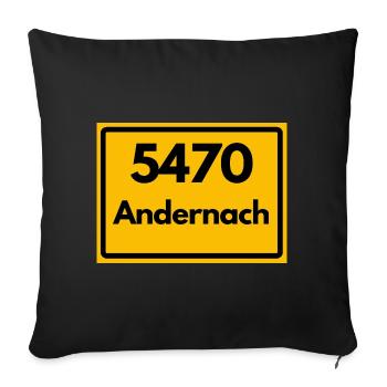 ALTE POSTLEITZAHL PLZ RETRO 5470 ANDERNACH - Sofakissenbezug 45 x 45 cm - Schwarz - Vorne