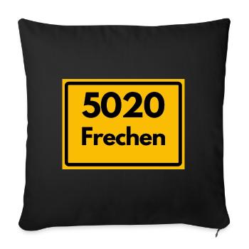 ALTE POSTLEITZAHL PLZ RETRO 5020 FRECHEN - Sofakissenbezug 45 x 45 cm - Schwarz - Vorne
