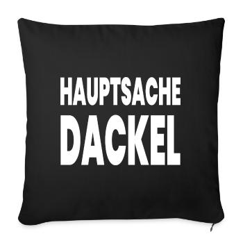 Dackel - Sofakissenbezug 45 x 45 cm - Schwarz - Vorne