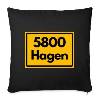 ANCIEN CODE POSTAL RETRO 5800 HAGEN - Housse de coussin décorative 45 x 45 cm - noir - Devant