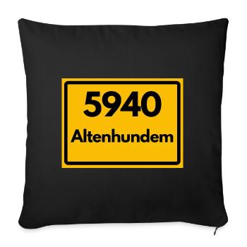 ALTE POSTLEITZAHL PLZ RETRO 5940 ALTENHUNDEM - Sofakissenbezug 45 x 45 cm - Schwarz - Vorne
