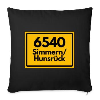 ALTE POSTLEITZAHL PLZ RETRO 6540 SIMMERN/HUNSRÜCK - Sofakissenbezug 45 x 45 cm - Schwarz - Vorne