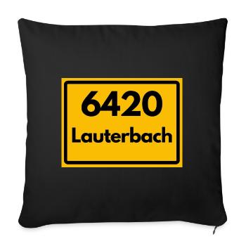 ALTE POSTLEITZAHL PLZ RETRO 6420 LAUTERBACH HEIMAT - Sofakissenbezug 45 x 45 cm - Schwarz - Vorne