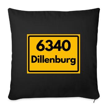 ANCIEN CODE POSTAL RÉTRO 6340 DILLENBURG HEIMAT - Housse de coussin décorative 45 x 45 cm - noir - Devant