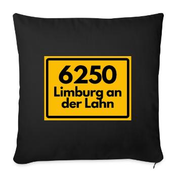 ALTE POSTLEITZAHL PLZ 6250 LIMBURG AN DER LAHN - Sofakissenbezug 45 x 45 cm - Schwarz - Vorne