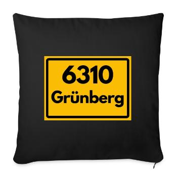 ALTE POSTLEITZAHL PLZ RETRO 6310 GRÜBERG HEIMAT - Sofakissenbezug 45 x 45 cm - Schwarz - Vorne