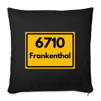 ALTE POSTLEITZAHL PLZ RETRO 6710 FRANKENTHAL RP - Sofakissenbezug 45 x 45 cm - Schwarz - Vorne