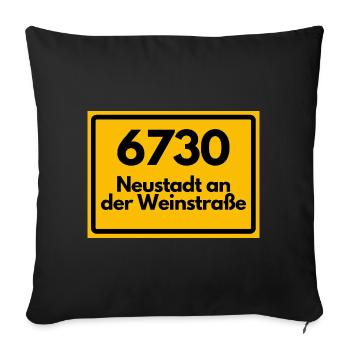 ALTE POSTLEITZAHL PLZ 6730 NEUSTADT WEINSTRASSE  - Sofakissenbezug 45 x 45 cm - Schwarz - Vorne