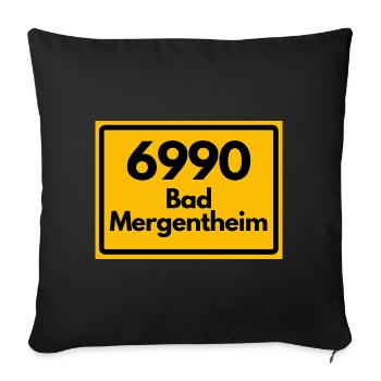 ANCIEN CODE POSTAL RETRO 6990 BAD MERGENTHEIM - Housse de coussin décorative 45 x 45 cm - noir - Devant