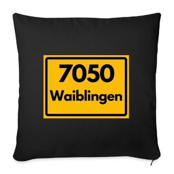 ANCIEN CODE POSTAL RETRO 7050 WAIBLINGEN HEIMAT - Housse de coussin décorative 45 x 45 cm - noir - Devant