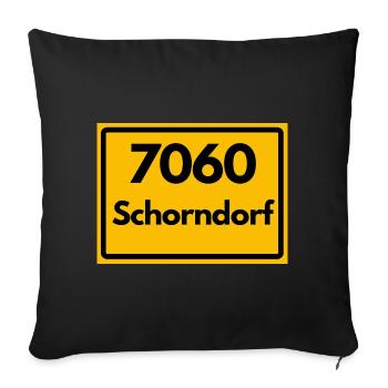 ALTE POSTLEITZAHL PLZ RETRO 7060 SCHORNDORF HEIMAT - Sofakissenbezug 45 x 45 cm - Schwarz - Vorne