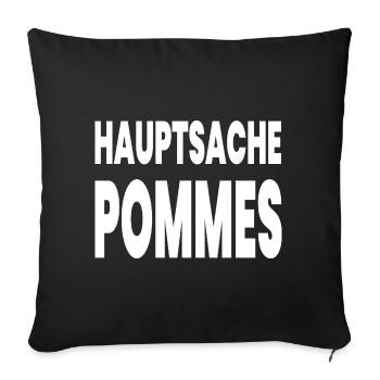 Pommes - Sofakissenbezug 45 x 45 cm - Schwarz - Vorne