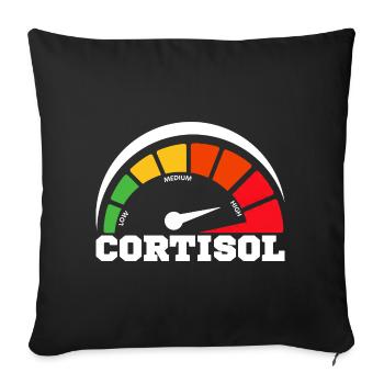 Funny Low cortisol Hilarious Stress Free Cortisol - Sofa pillowcase 17,3'' x 17,3'' (45 x 45 cm) - black - Front
