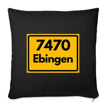 ALTE POSTLEITZAHL RETRO 7470 EBINGEN HEIMATSTOLZ - Sofakissenbezug 45 x 45 cm - Schwarz - Vorne