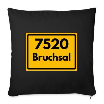 ALTE POSTLEITZAHL RETRO 7520 BRUCHSAL HEIMATSTOLZ  - Sofakissenbezug 45 x 45 cm - Schwarz - Vorne