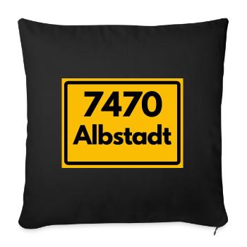ALTE POSTLEITZAHL RETRO 7470 ALBSTADT HEIMATSTOLZ  - Sofakissenbezug 45 x 45 cm - Schwarz - Vorne