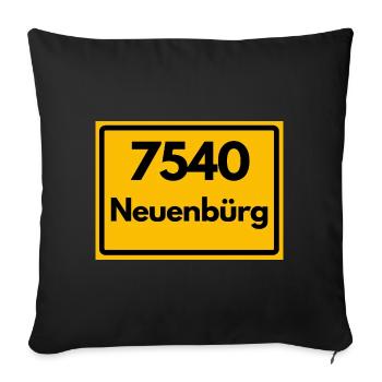 ALTE POSTLEITZAHL RETRO 7540 NEUENBÜRG HEIMATSTOLZ - Sofakissenbezug 45 x 45 cm - Schwarz - Vorne