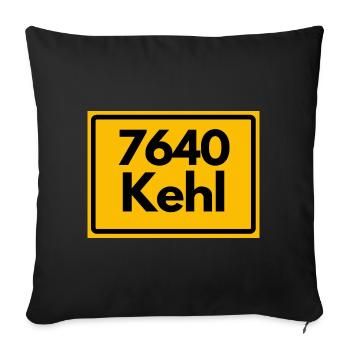 ANCIEN CODE POSTAL RETRO 7640 KEHL HEIMATSTOLZ - Housse de coussin décorative 45 x 45 cm - noir - Devant
