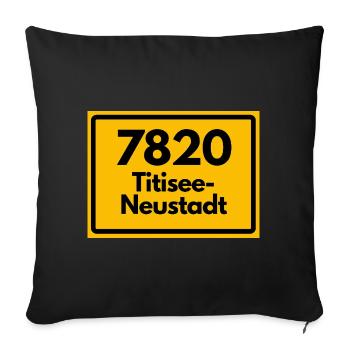 ALTE POSTLEITZAHL PLZ RETRO 7820 TITISEE NEUSTADT  - Sofakissenbezug 45 x 45 cm - Schwarz - Vorne