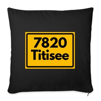 ANCIEN CODE POSTAL RÉTRO 7820 TITISEE HEIMAT - Housse de coussin décorative 45 x 45 cm - noir - Devant