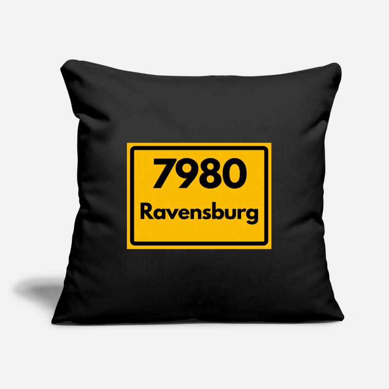 OLD POSTCODE ZIP CODE RETRO 7980 RAVENSBURG HEIMAT Sofa pillowcase 17,3'' x 17,3'' (45 x 45 cm)