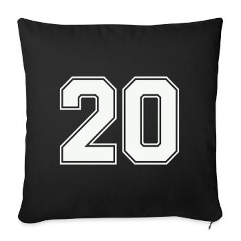 20- - Sofa pillowcase 17,3'' x 17,3'' (45 x 45 cm) - black - Front