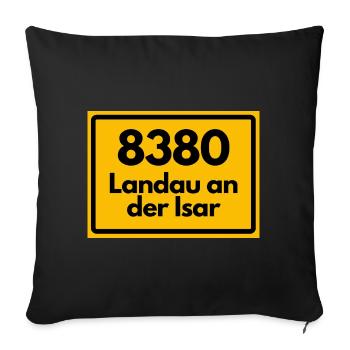 ALTE POSTLEITZAHL PLZ 8380 LANDAU AN DER ISAR - Sofakissenbezug 45 x 45 cm - Schwarz - Vorne