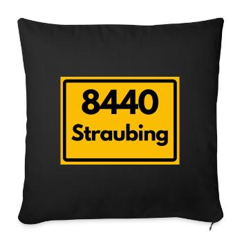 ALTE POSTLEITZAHL PLZ RETRO 8440 STRAUBING HEIMAT - Sofakissenbezug 45 x 45 cm - Schwarz - Vorne