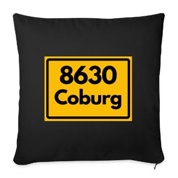 ANCIEN CODE POSTAL 8630 COBURG HEIMATSTOLZ - Housse de coussin décorative 45 x 45 cm - noir - Devant