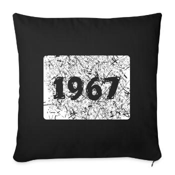Année 1967 - Housse de coussin décorative 45 x 45 cm - noir - Devant