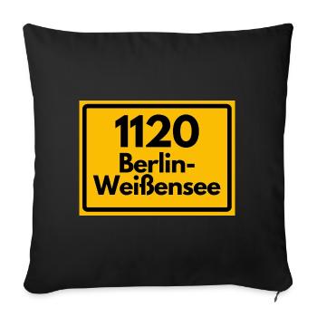 ALTE POSTLEITZAHL PLZ RETRO 1120 BERLIN WEISSENSEE - Sofakissenbezug 45 x 45 cm - Schwarz - Vorne