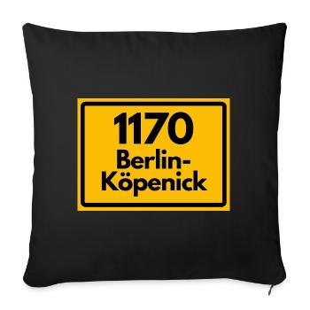 ALTE POSTLEITZAHL PLZ RETRO 1170 BERLIN KÖPENICK  - Sofakissenbezug 45 x 45 cm - Schwarz - Vorne