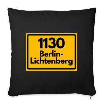 ALTE POSTLEITZAHL PLZ 1130 BERLIN LICHTENBERG - Sofakissenbezug 45 x 45 cm - Schwarz - Vorne