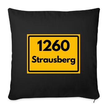 ALTE POSTLEITZAHL PLZ RETRO 1260 STRAUSBERG HEIMAT - Sofakissenbezug 45 x 45 cm - Schwarz - Vorne