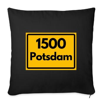 ALTE POSTLEITZAHL PLZ RETRO 1500 POTSDAM HEIMAT - Sofakissenbezug 45 x 45 cm - Schwarz - Vorne