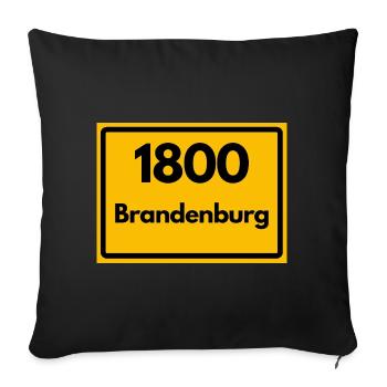 OLD POSTCODE POSTCODE 1800 BRANDENBURG AN D. HAVEL - Sofa pillowcase 17,3'' x 17,3'' (45 x 45 cm) - black - Front