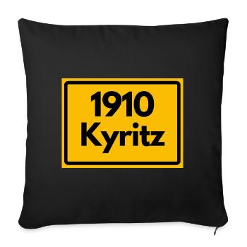 OLD POSTCODE POSTCODE RETRO 1910 KYRITZ HEIMAT - Sofa pillowcase 17,3'' x 17,3'' (45 x 45 cm) - black - Front