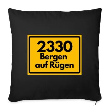 ALTE POSTLEITZAHL PLZ 2330 BERGEN AUF RÜGEN HEIMAT - Sofakissenbezug 45 x 45 cm - Schwarz - Vorne