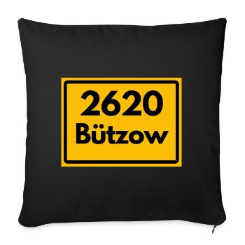 ALTE POSTLEITZAHL PLZ RETRO 2620 BÜTZOW HEIMAT - Sofakissenbezug 45 x 45 cm - Schwarz - Vorne