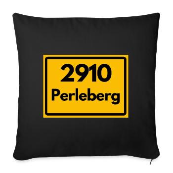 ALTE POSTLEITZAHL PLZ RETRO 2910 PERLEBERG HEIMAT - Sofakissenbezug 45 x 45 cm - Schwarz - Vorne