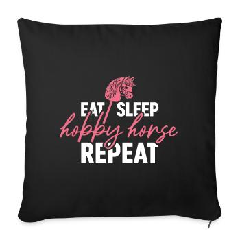 Manger Sommeil Répéter le cheval de loisir - Cavalier - Housse de coussin décorative 45 x 45 cm - noir - Devant