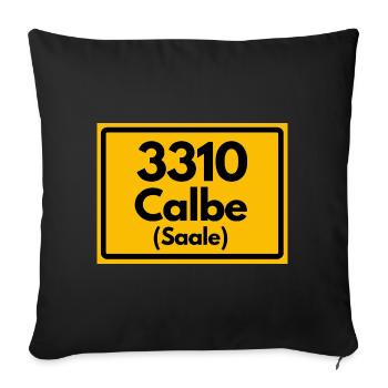OLD POSTCODE POSTCODE 3310 CALBE SAALE HEIMATSTOLZ - Sofa pillowcase 17,3'' x 17,3'' (45 x 45 cm) - black - Front