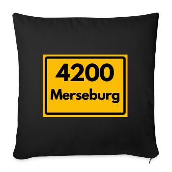 ALTE POSTLEITZAHL PLZ 4200 MERSEBURG HEIMATSTOLZ - Sofakissenbezug 45 x 45 cm - Schwarz - Vorne