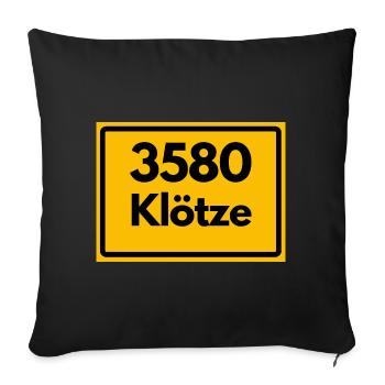 ALTE POSTLEITZAHL PLZ 3580 KLÖTZE HEIMATSTOLZ  - Sofakissenbezug 45 x 45 cm - Schwarz - Vorne