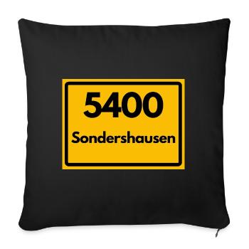 ALTE POSTLEITZAHL PLZ 5400 Sondershausen Schloss - Sofakissenbezug 45 x 45 cm - Schwarz - Vorne