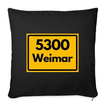 ALTE POSTLEITZAHL PLZ 5300 Weimar Goethe Bauhaus - Sofakissenbezug 45 x 45 cm - Schwarz - Vorne