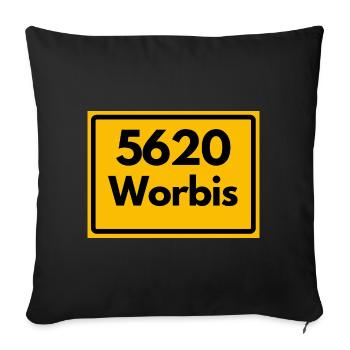 ANCIEN CODE POSTAL 5620 WORBIS HEIMATSTOLZ ORIGINAL - Housse de coussin décorative 45 x 45 cm - noir - Devant